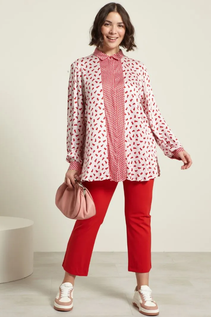 Camicia in raso stampato