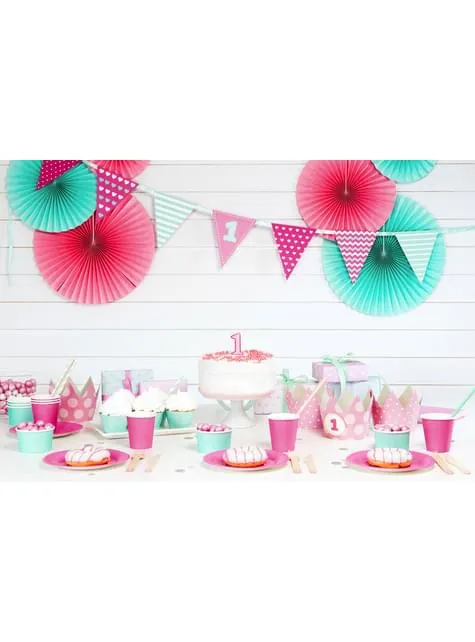 Candelina di compleanno rosa numero 1