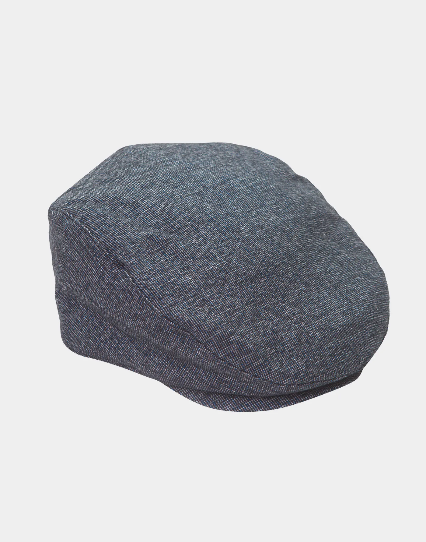 Cappello coppola in cotone celeste con fantasia pied de poule