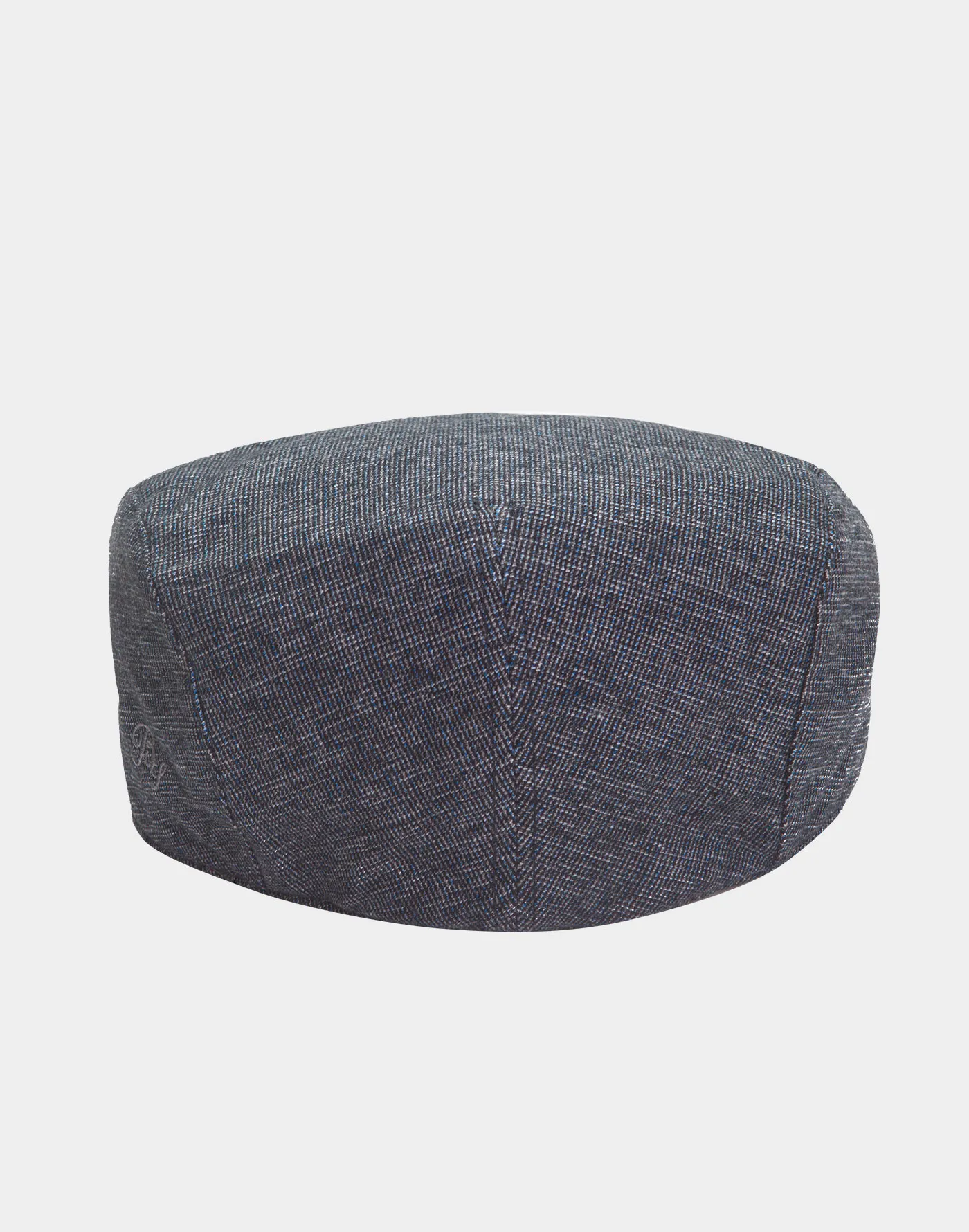 Cappello coppola in cotone celeste con fantasia pied de poule