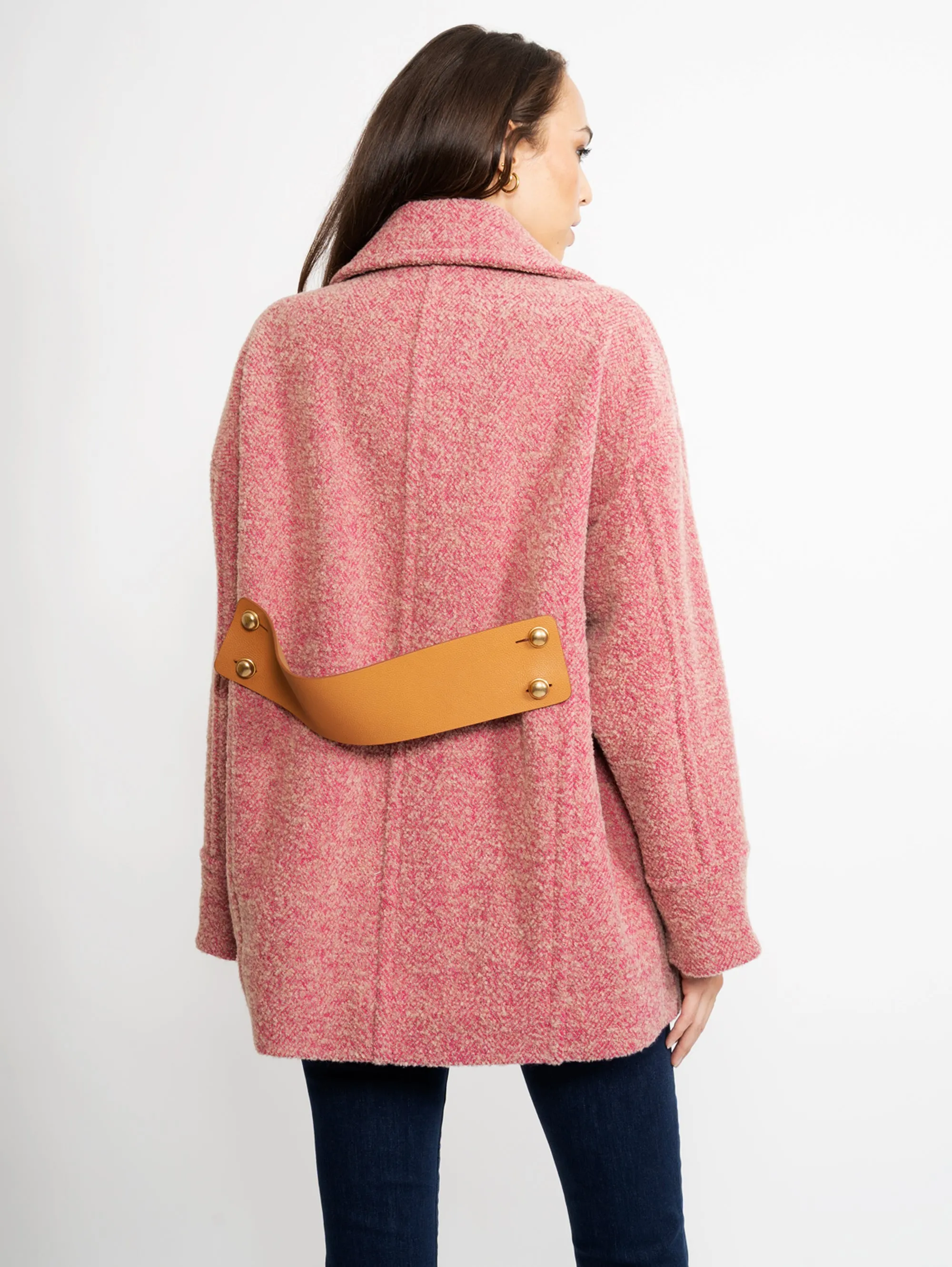 Cappotto Corto Bouclè Rosa