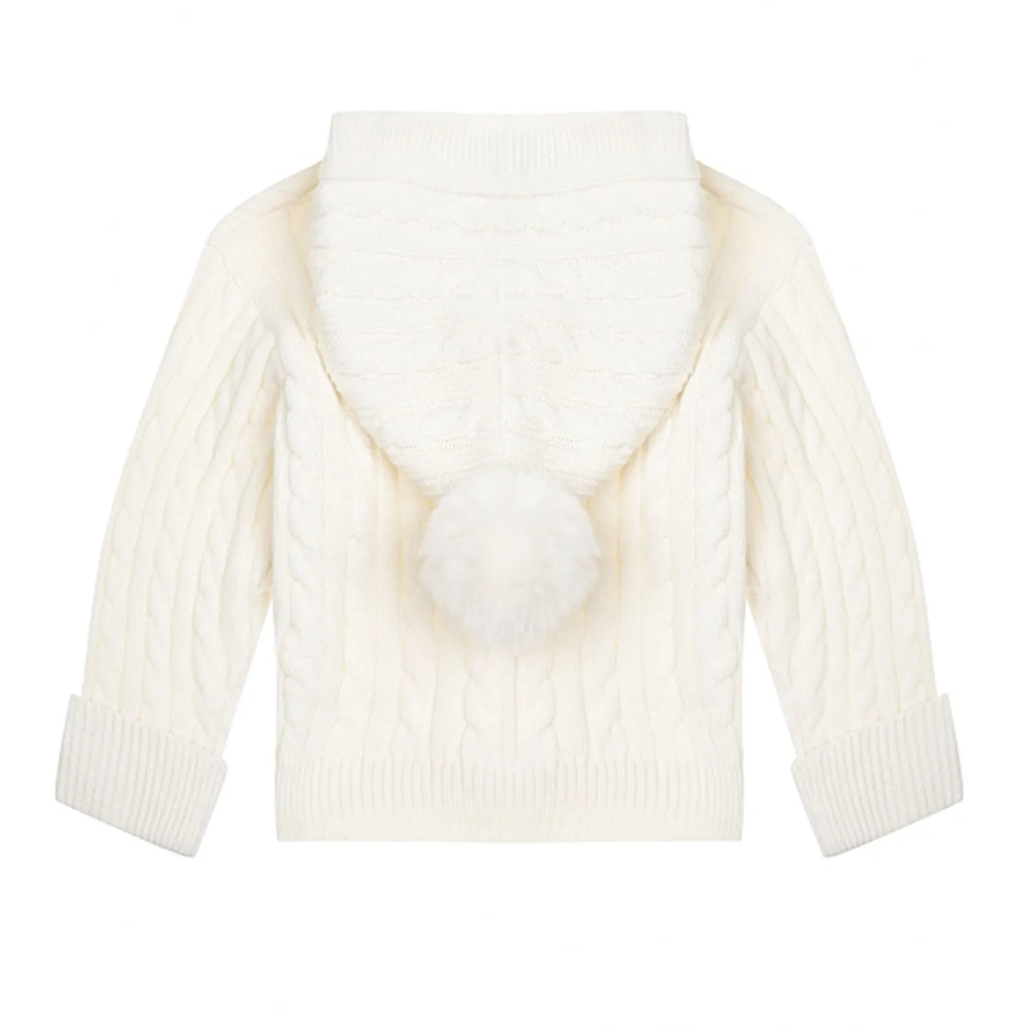 Cardigan Moschino Baby Panna Con Cappuccio