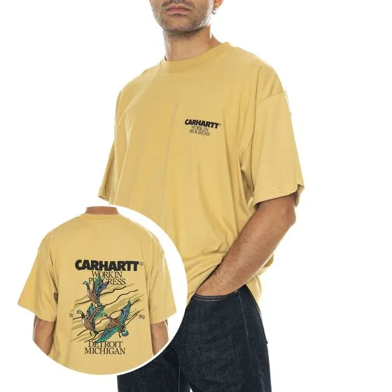 CARHARTT WIP S/S Ducks T-Shirt Bourbon - Maglietta Girocollo Uomo Gialla    