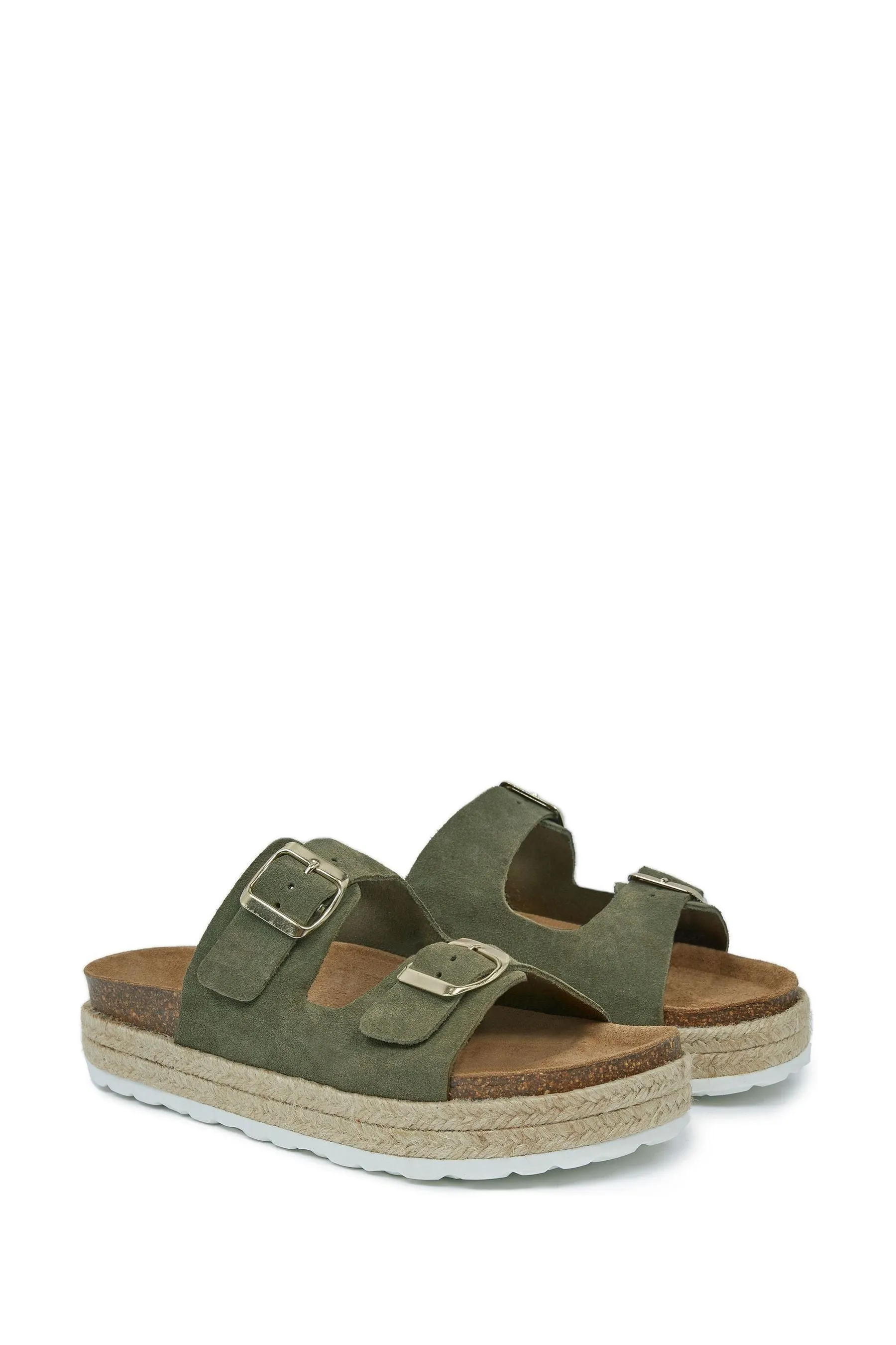 Celtic & Co. Verde - Sandali con doppia fibbia
