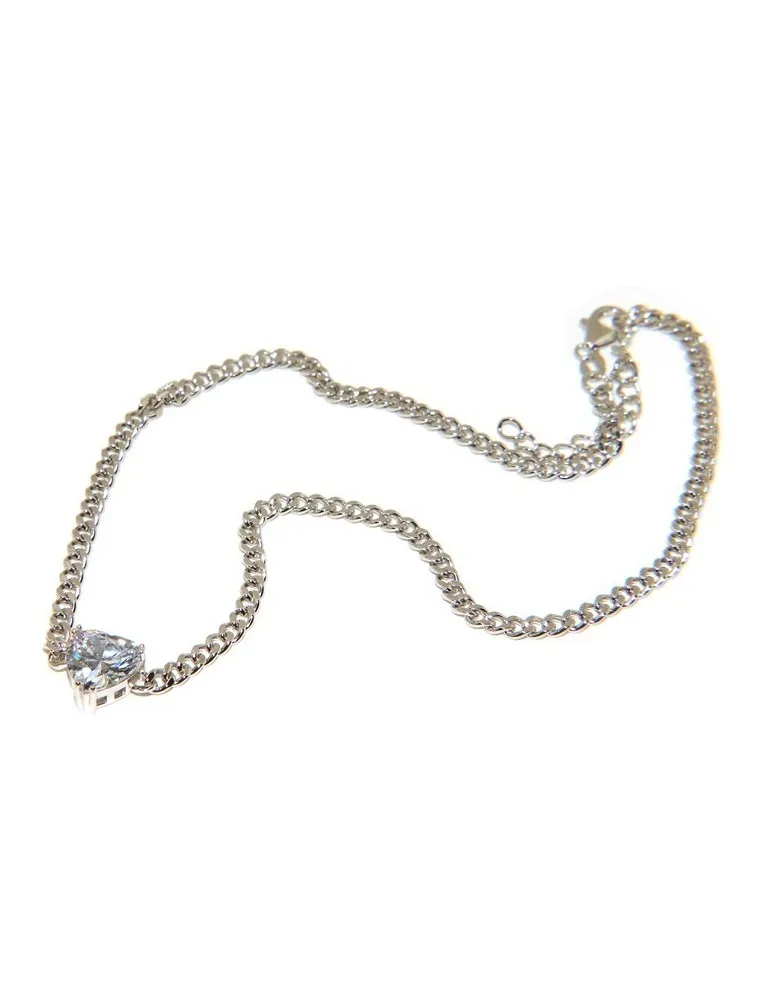 choker argento 925 cuore grande zircone bianco argento 925 NALBORI donna
