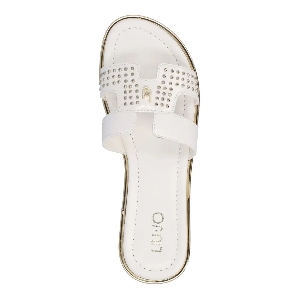 Ciabatta Flat con Micro Borchie LIU JO Sally 716 colore Bianco