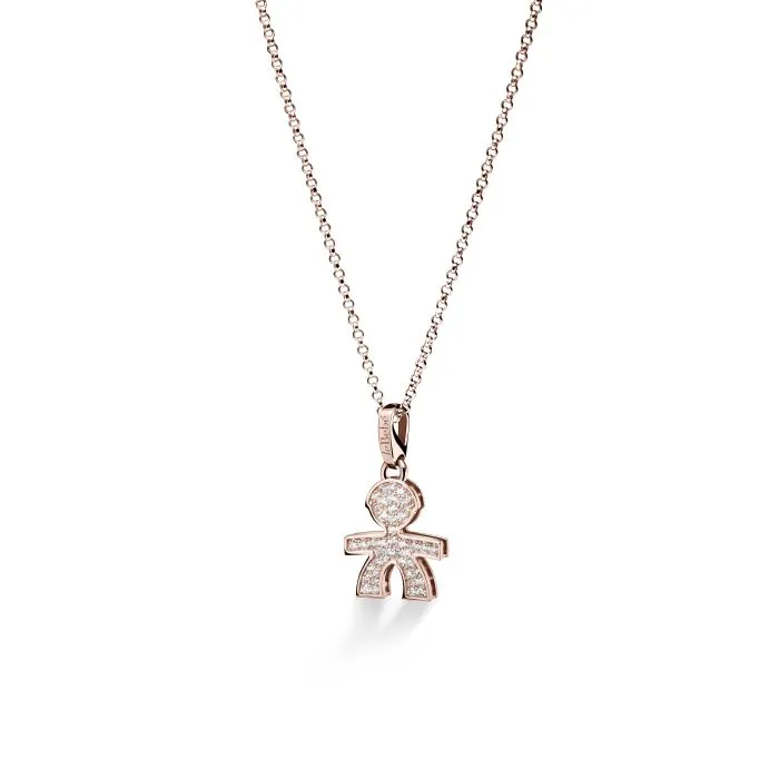 Ciondolo Le Bebè Bimbo in Oro Rosa con Diamanti - LBB451