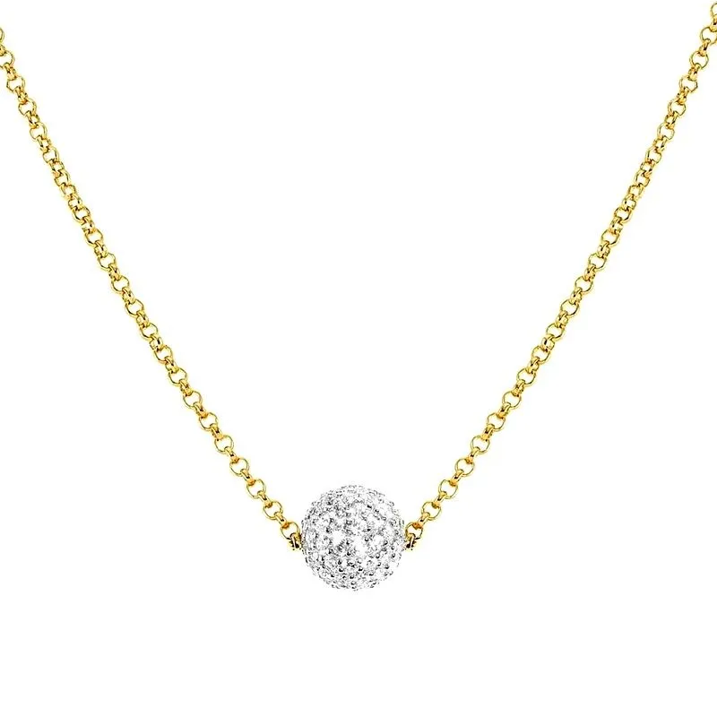 COLLANA DONNA NOMINATION IN ARGENTO 925 GIALLO SFERA PAVE DI ZIRCONI 149005/012
