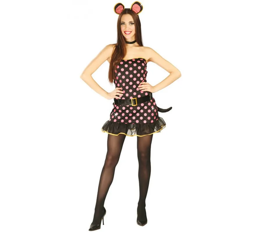 Costume per donna di topo nero sexy taglia 38/40