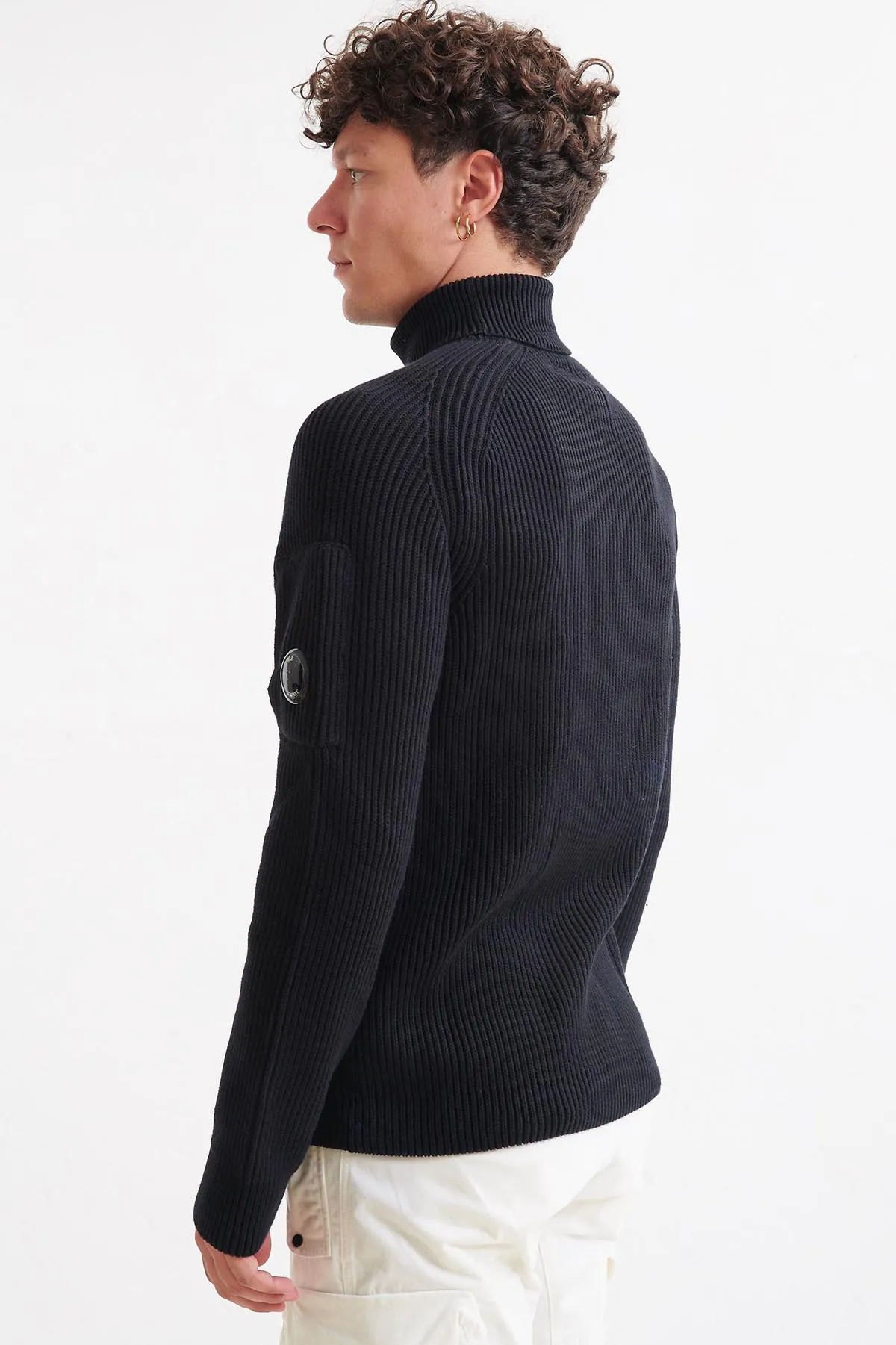 C.P. COMPANY Maglia a collo alto a costa inglese