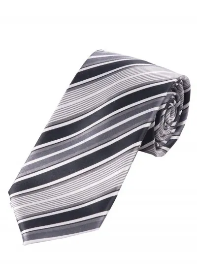 Cravatta elegante a righe argento antracite bianco perla