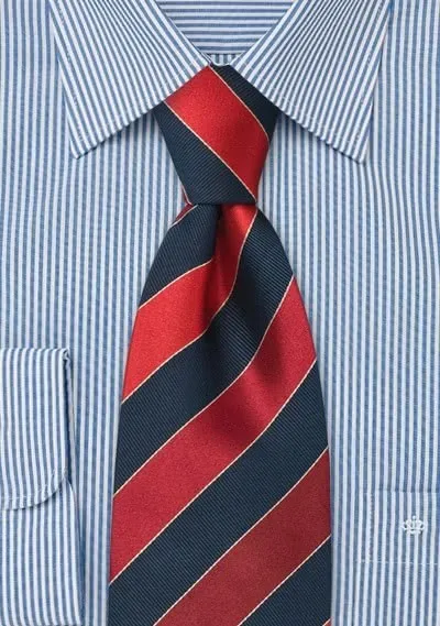 Cravatta XXL righe rosse blu