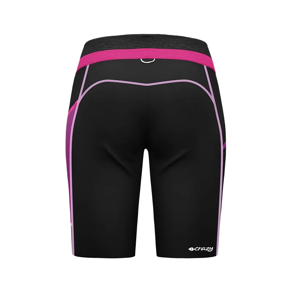 Crazy Pantaloni Corti Trekking Ionic Rosa Nero Donna
