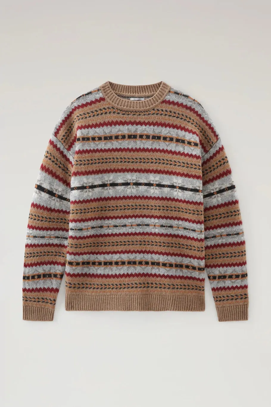 Crewneck sweater with Woolrich / Beige pattern