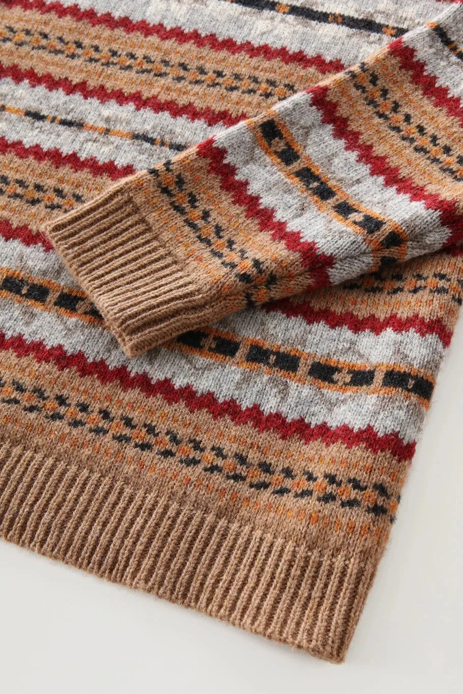 Crewneck sweater with Woolrich / Beige pattern