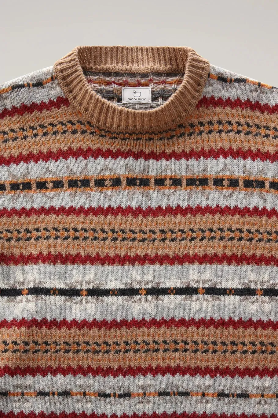 Crewneck sweater with Woolrich / Beige pattern