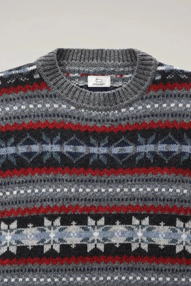 Crewneck sweater with Woolrich / Beige pattern