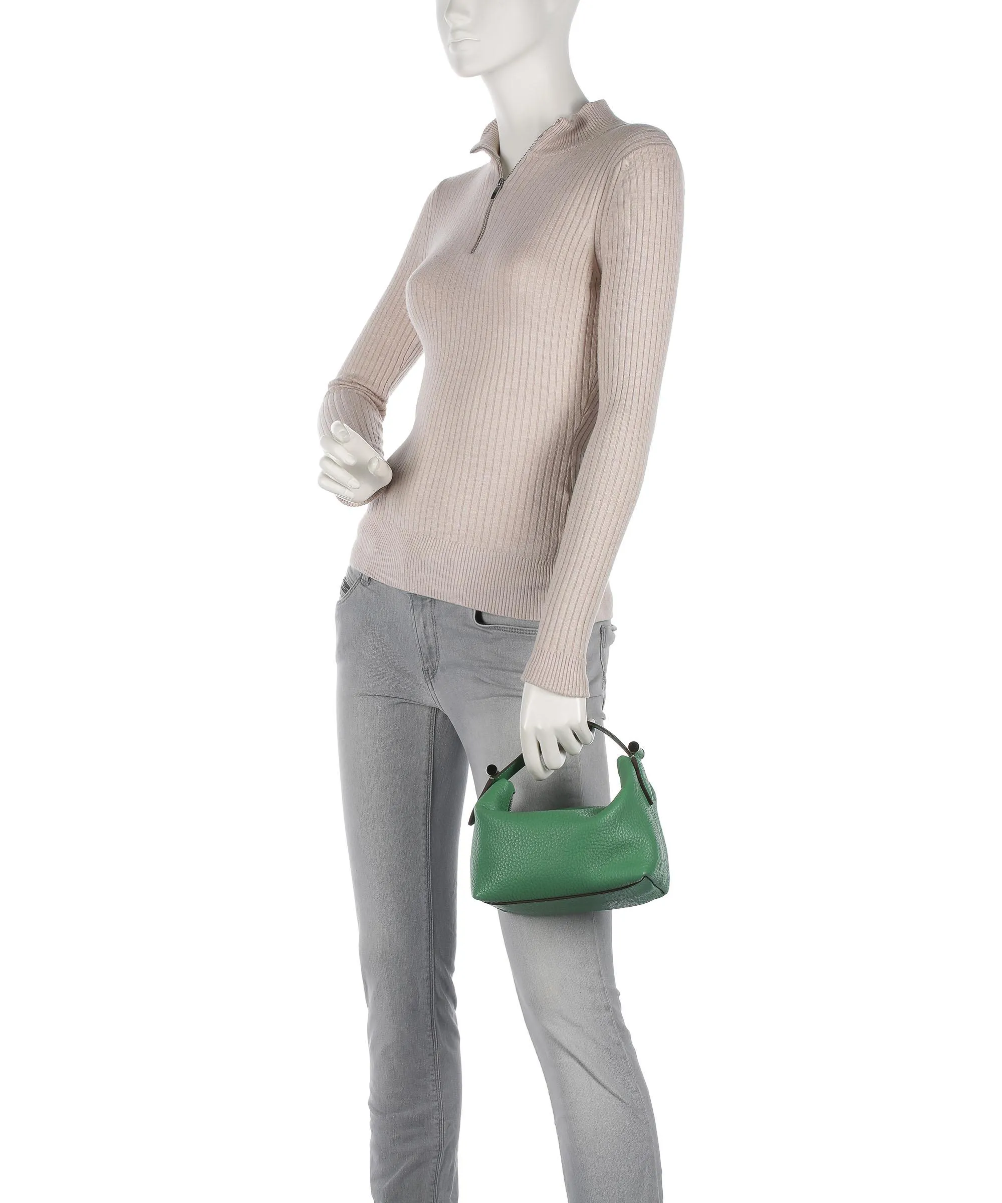  Decadent Copenhagen Cally Box Bag Borsa a mano pelle granulata verde  