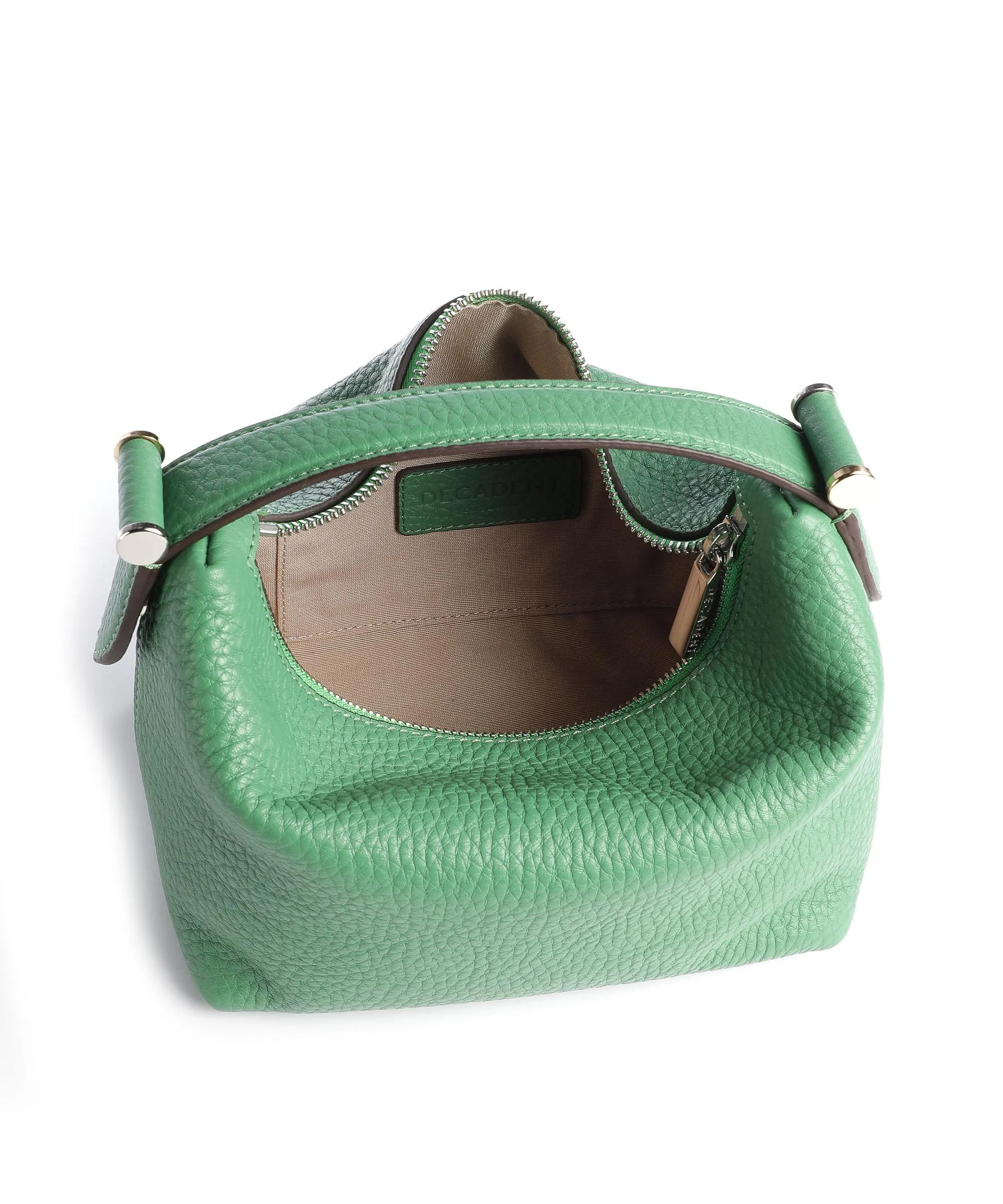  Decadent Copenhagen Cally Box Bag Borsa a mano pelle granulata verde  