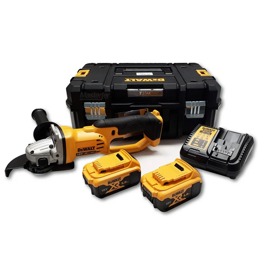 Dewalt DCG412P2 smerigliatrice a batteria 18V + 2 Batterie 5Ah + Valigetta T-StackII