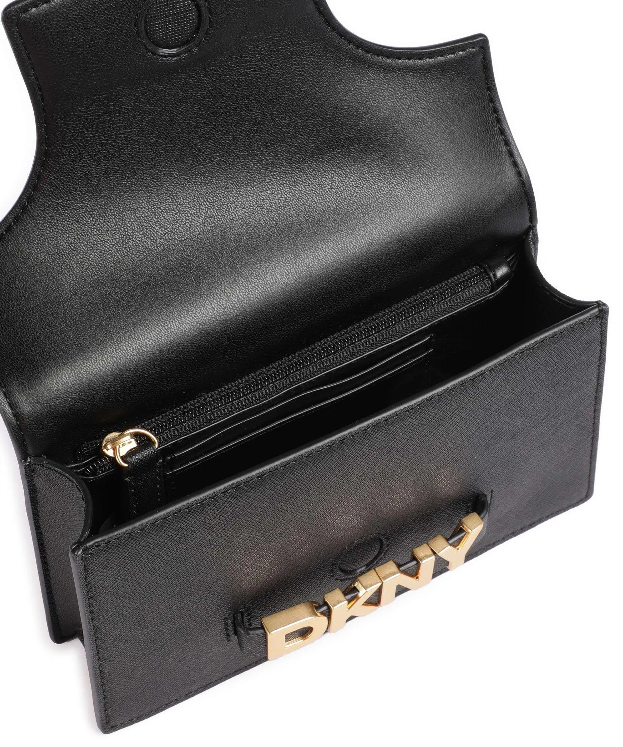  DKNY Avril Borsa a tracolla pelle di vacchetta saffiano nero  