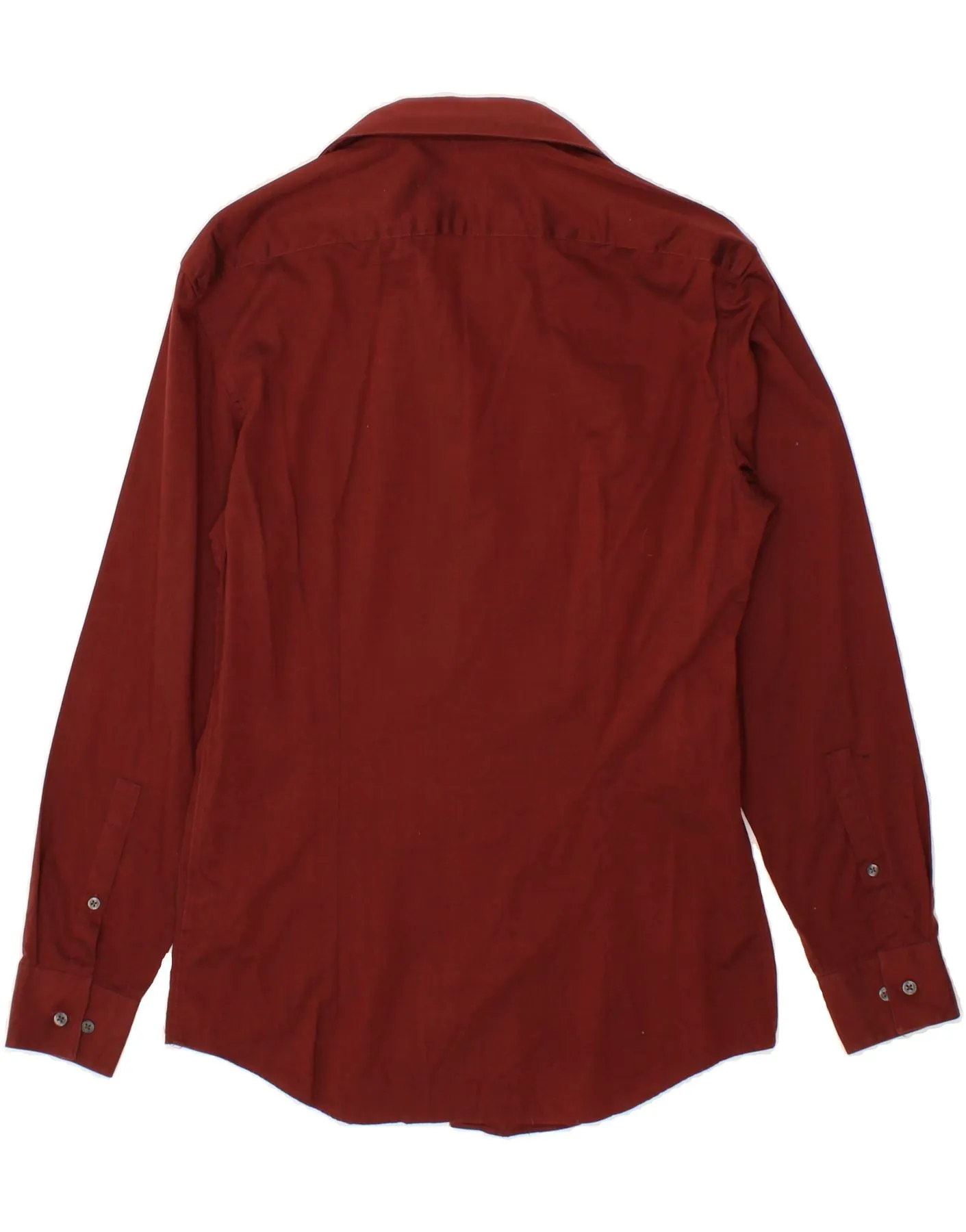 DKNY Mens Slim Fit Shirt Size 14 1/2 Small Maroon Cotton