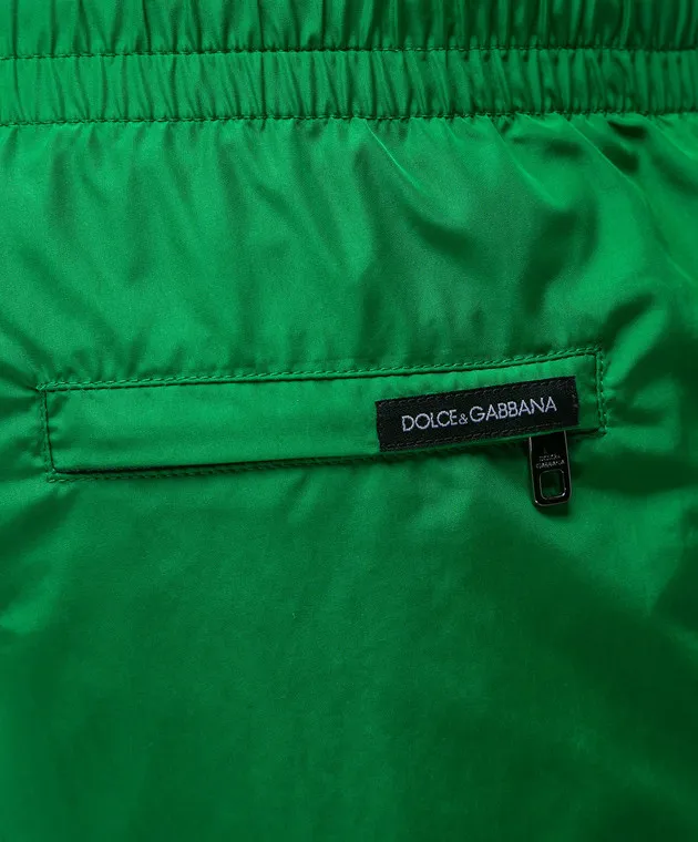 Dolce&Gabbana Shorts da bagno con logo verde M4E71TFUSFW