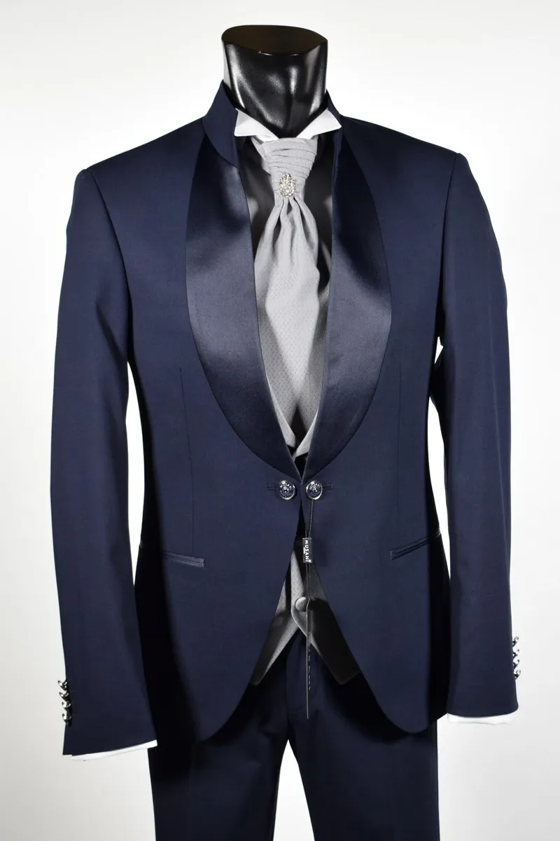 Dress musans ceremony blue model korean slim fit