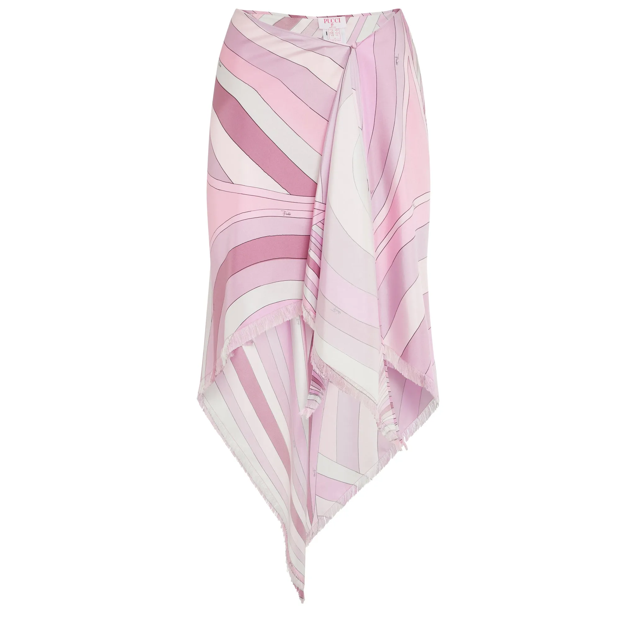 EMILIO PUCCI  Gonna asimmetrica in seta rosa