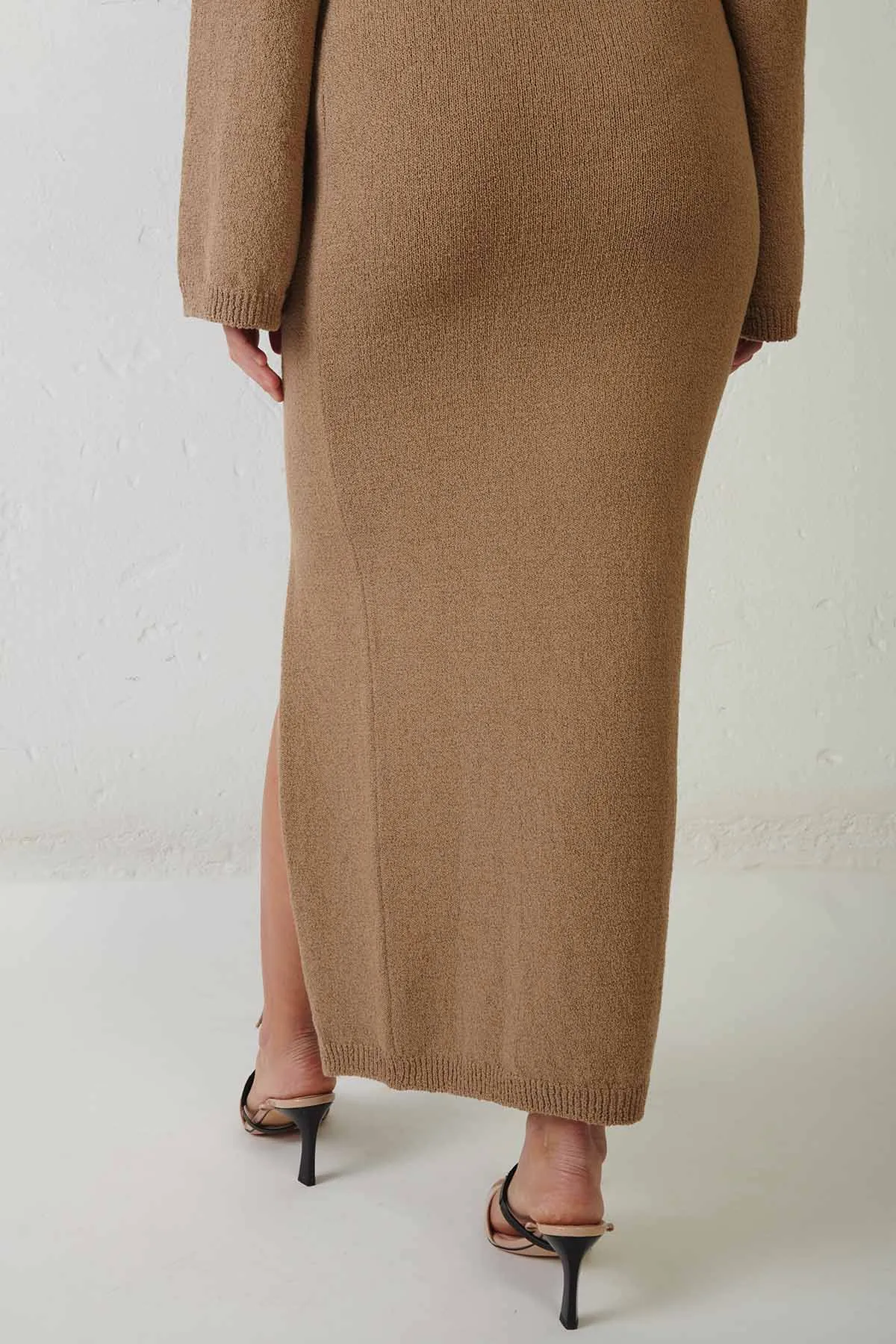 ERIKA CAVALLINI Gonna midì in cotone stretch con piercing