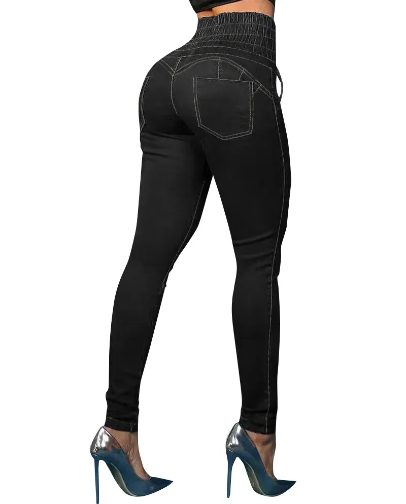 Factory Direct Sales Of New Strappy Slim-fitting Jeans For Women, High-waisted, Slimming Butt-lifting Trousers In Stock