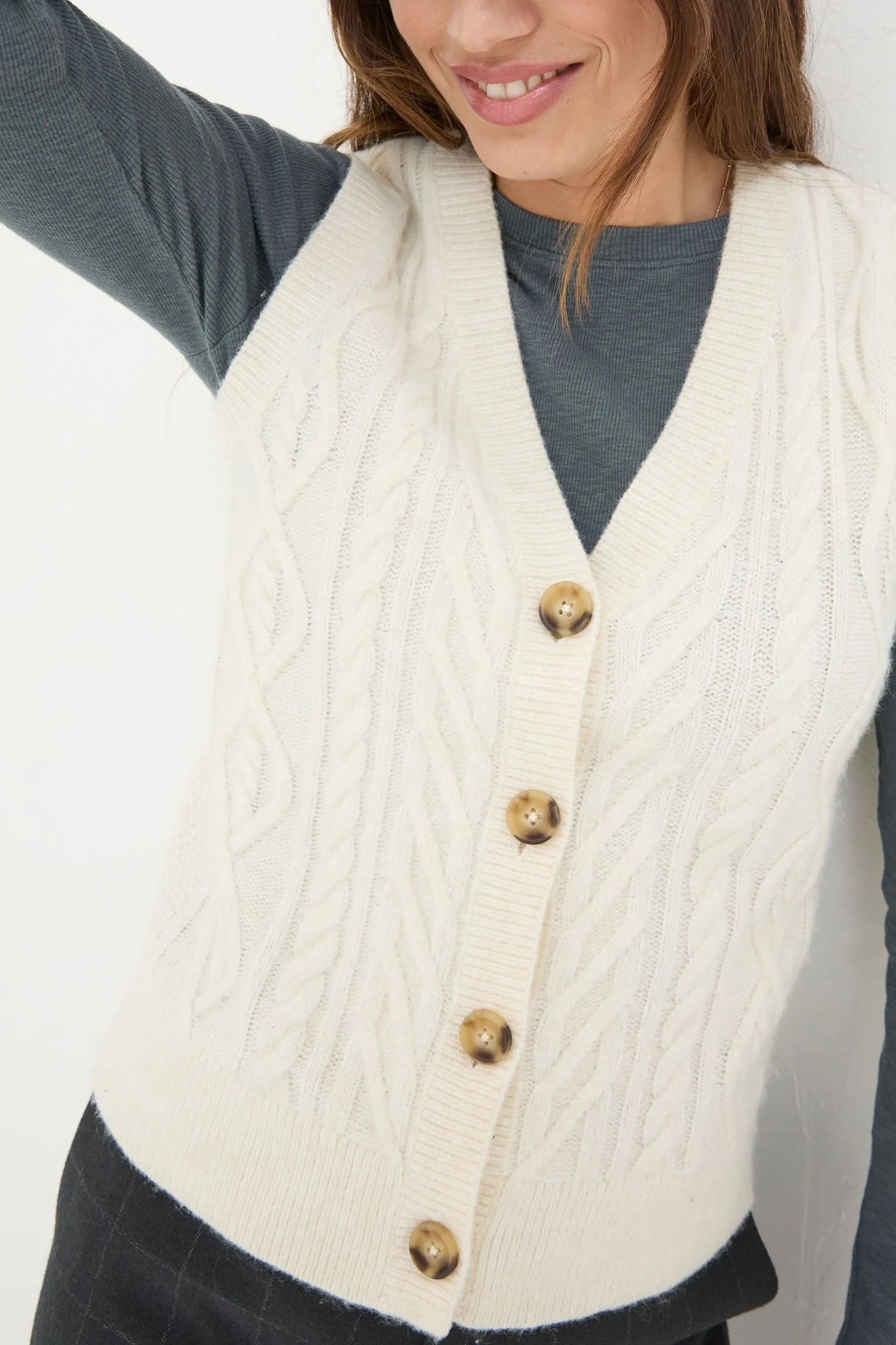 FatFace Cable Button Tank    