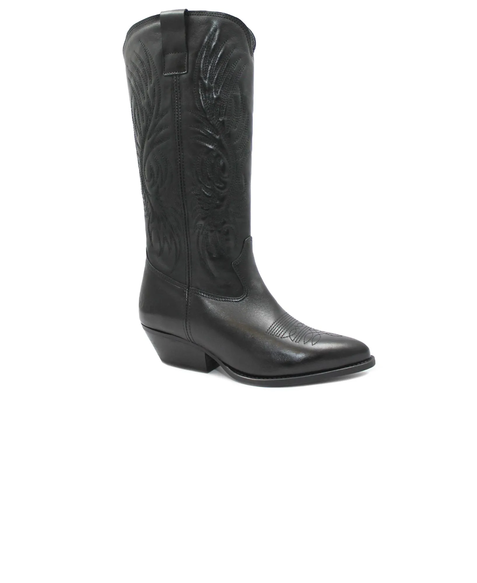 FELMINI D346 anilex black nero stivale donna punta pelle texano