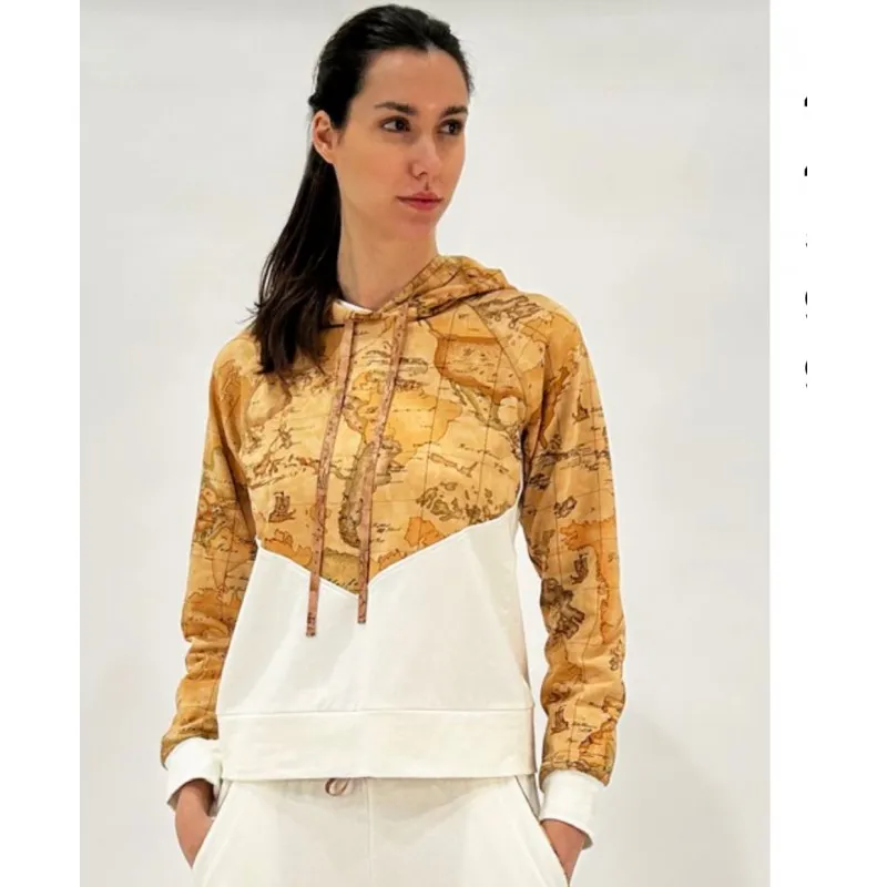FELPA BIANCA CON CAPPUCCIO DONNA AVVENTURA