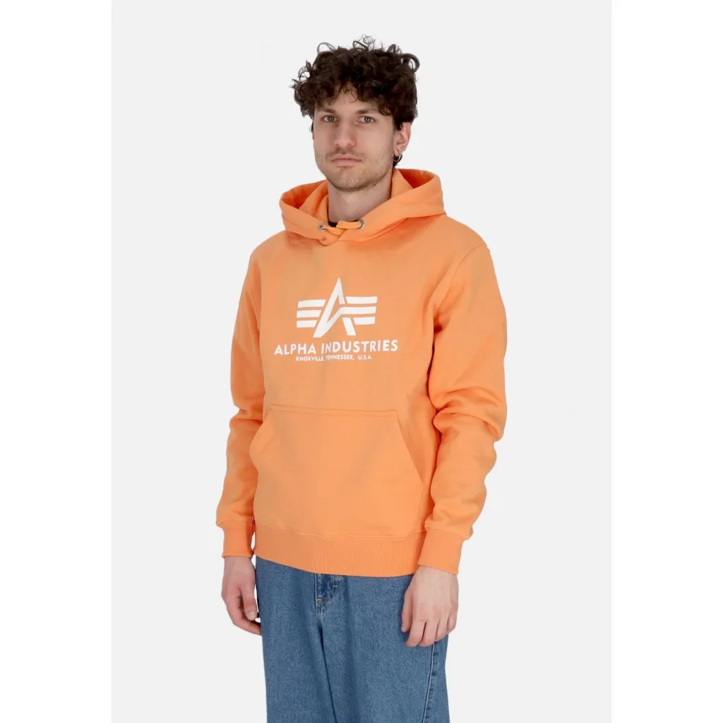 felpa cappuccio uomo basic hoodie TANGERINE