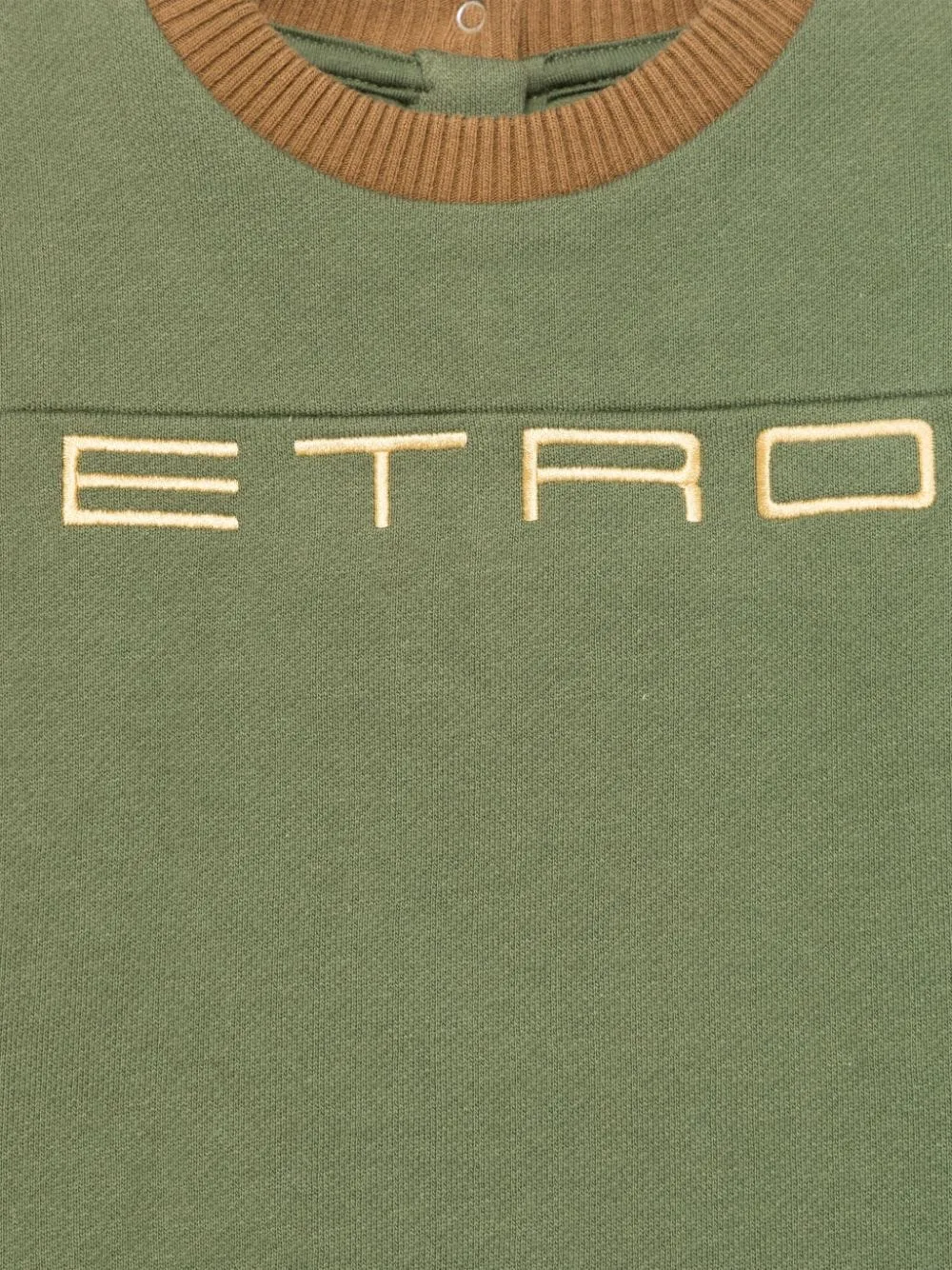 Felpa con ricamo per neonato ETRO KIDS verde con logo sul petto