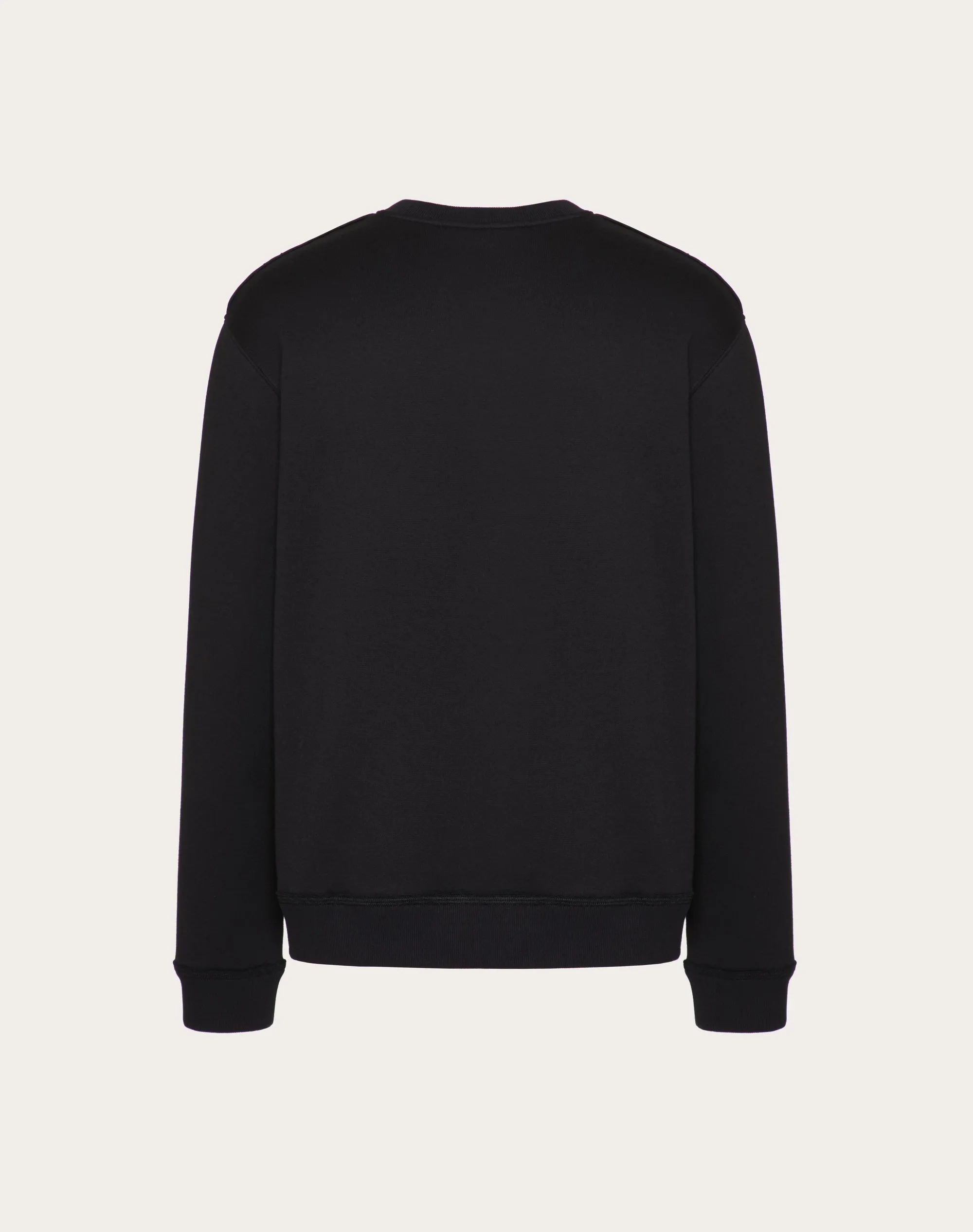 FELPA GIROCOLLO IN COTONE CON BORCHIE BLACK UNTITLED