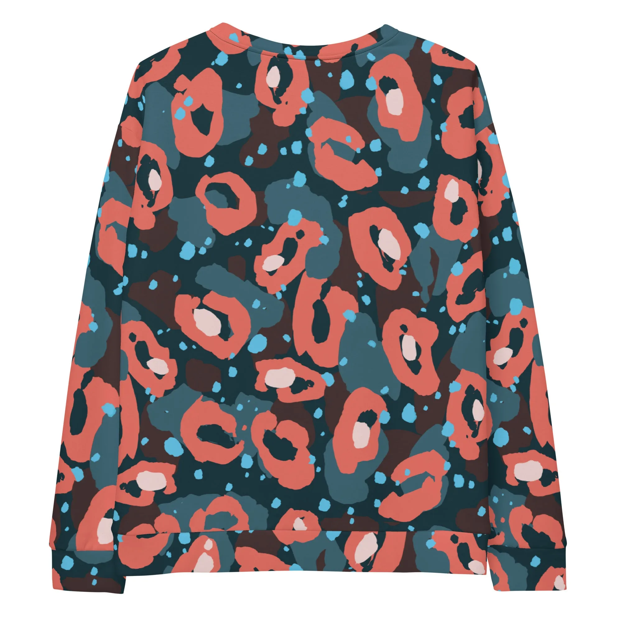 Felpa unisex con fantasia blu e rossa