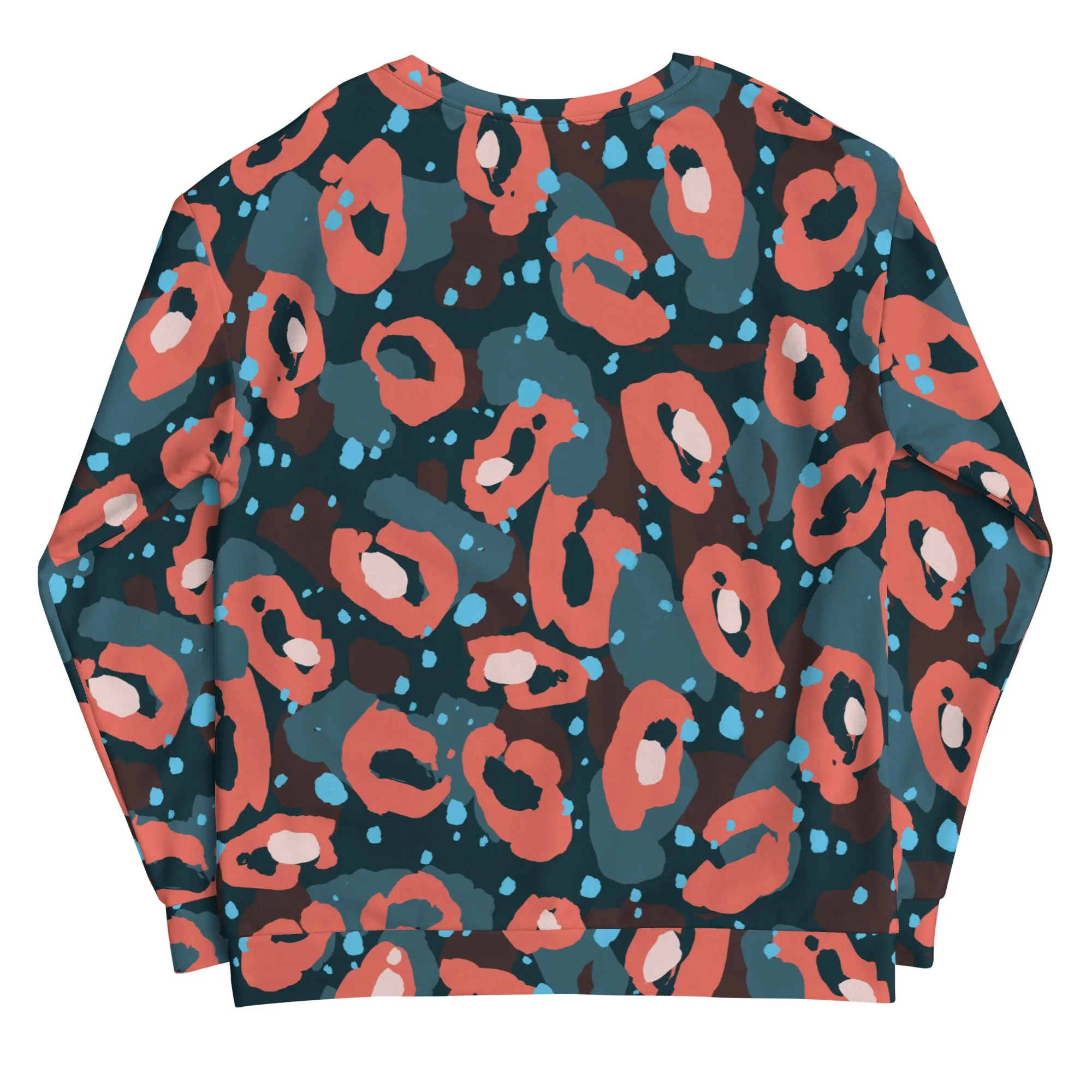 Felpa unisex con fantasia blu e rossa
