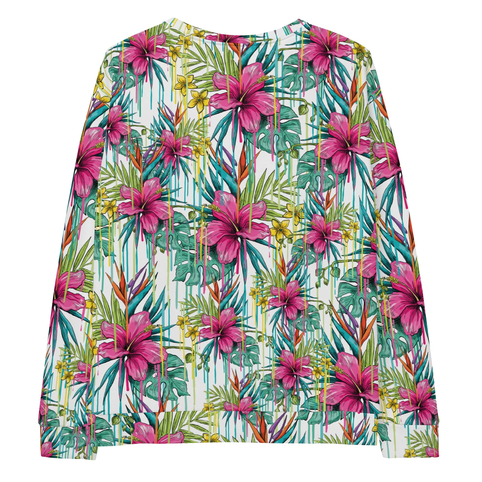 Felpa unisex con fiori fucsia