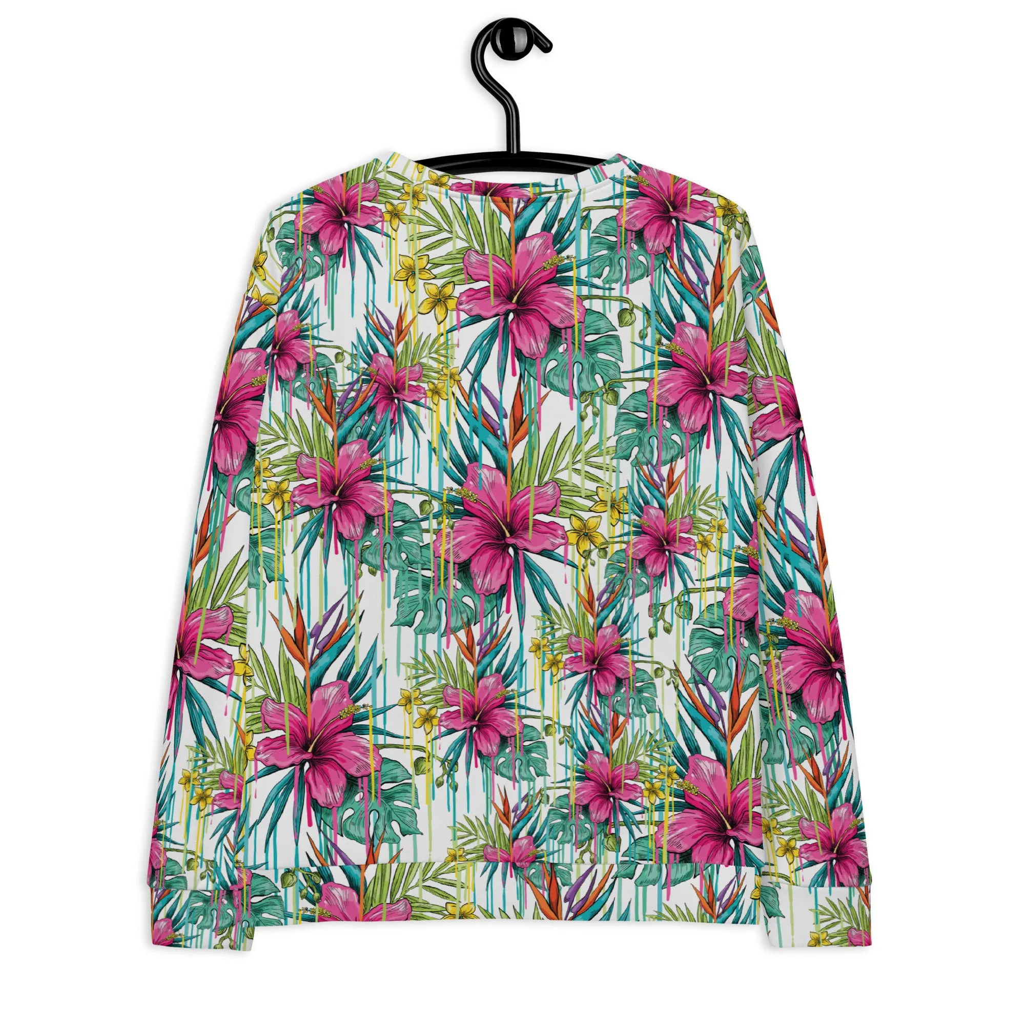 Felpa unisex con fiori fucsia