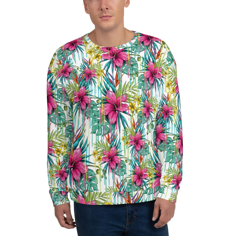 Felpa unisex con fiori fucsia