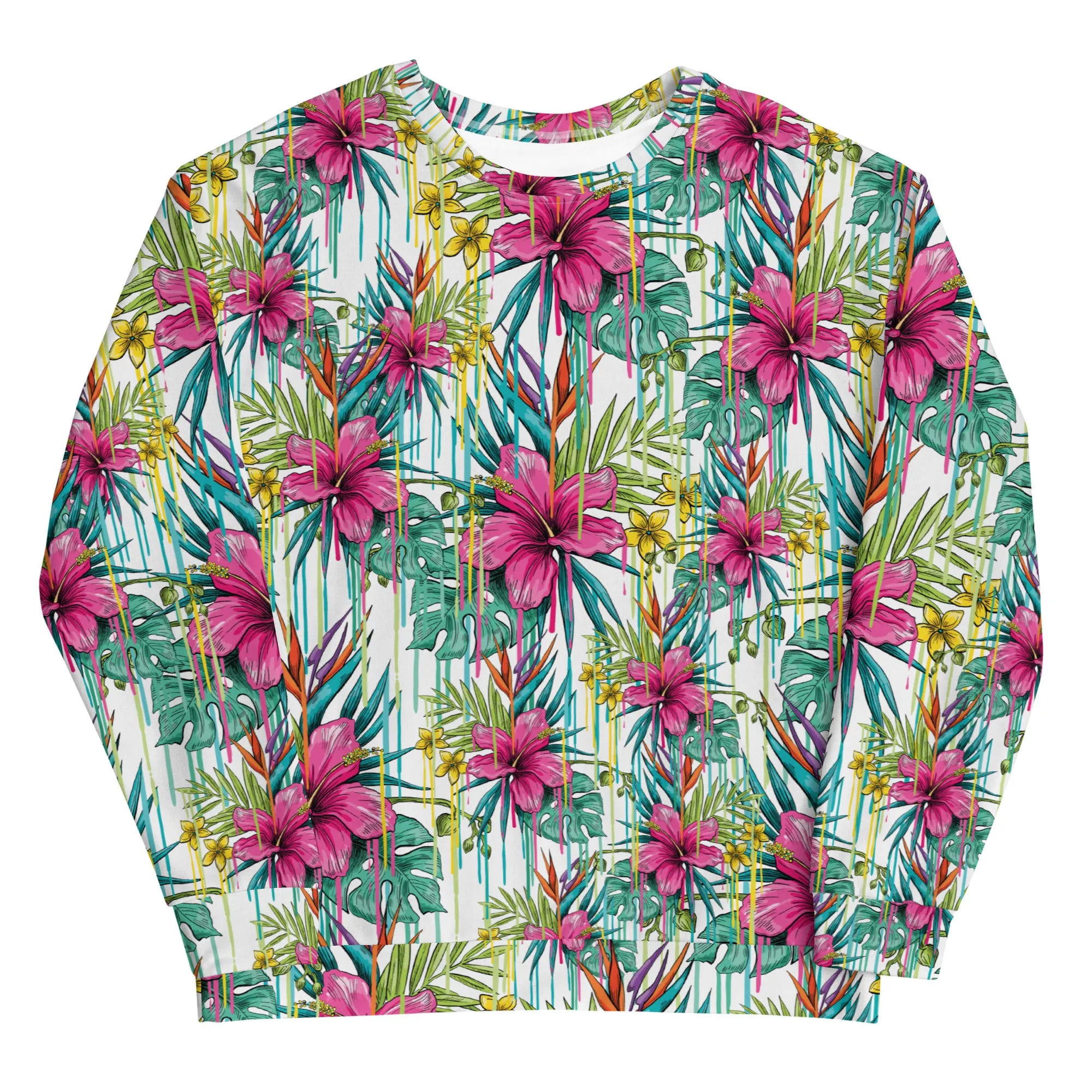 Felpa unisex con fiori fucsia