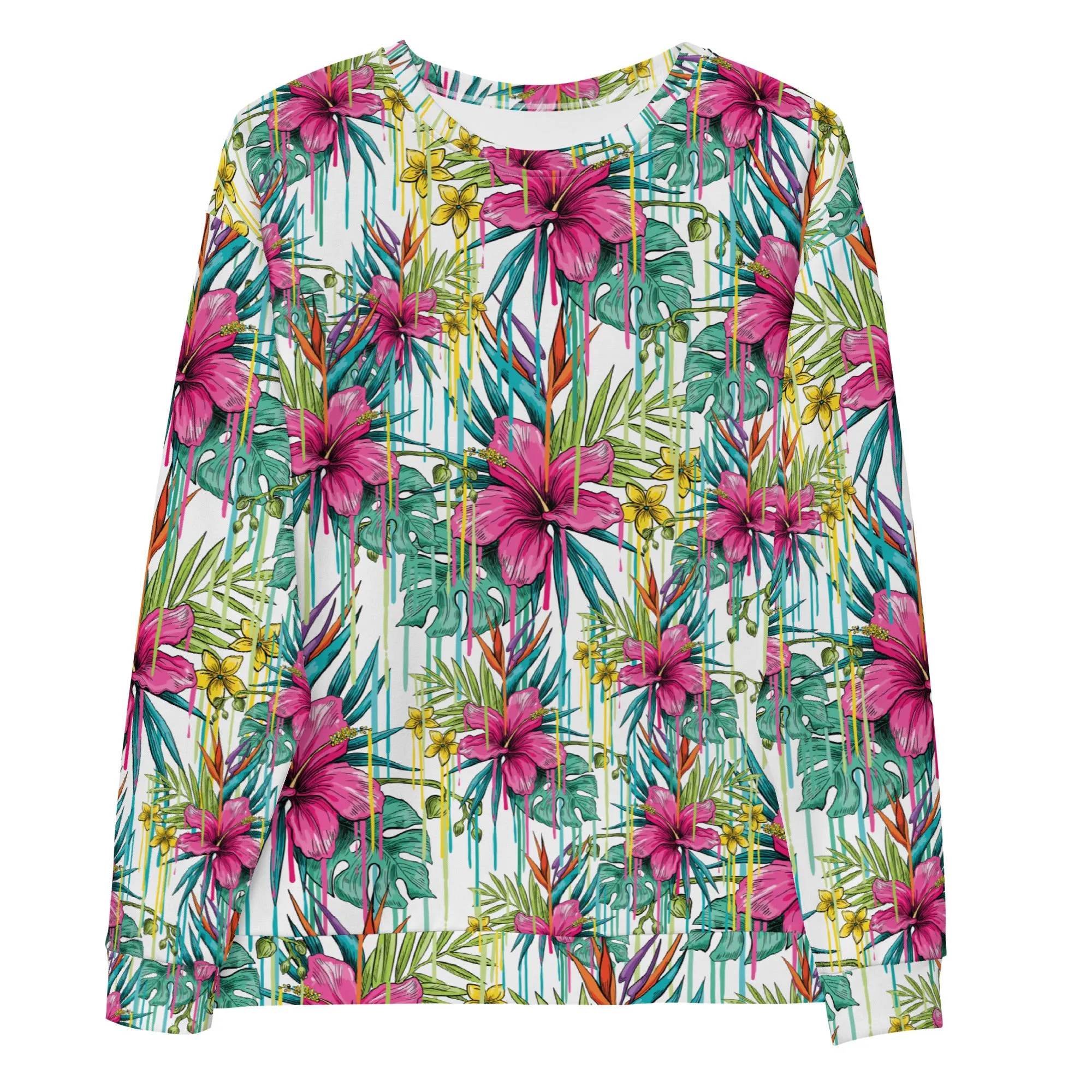 Felpa unisex con fiori fucsia