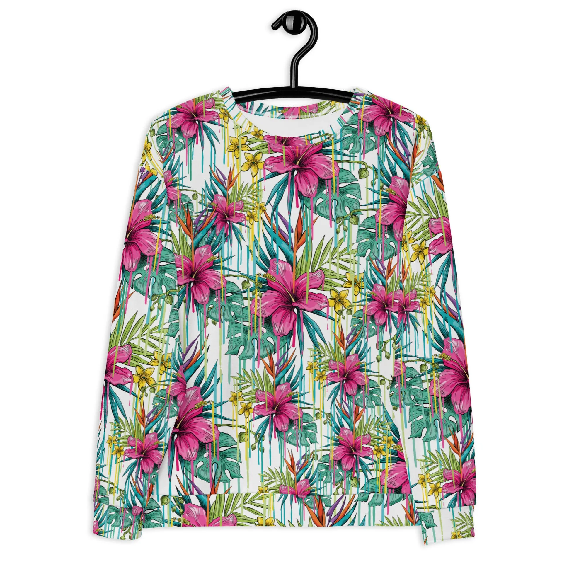 Felpa unisex con fiori fucsia
