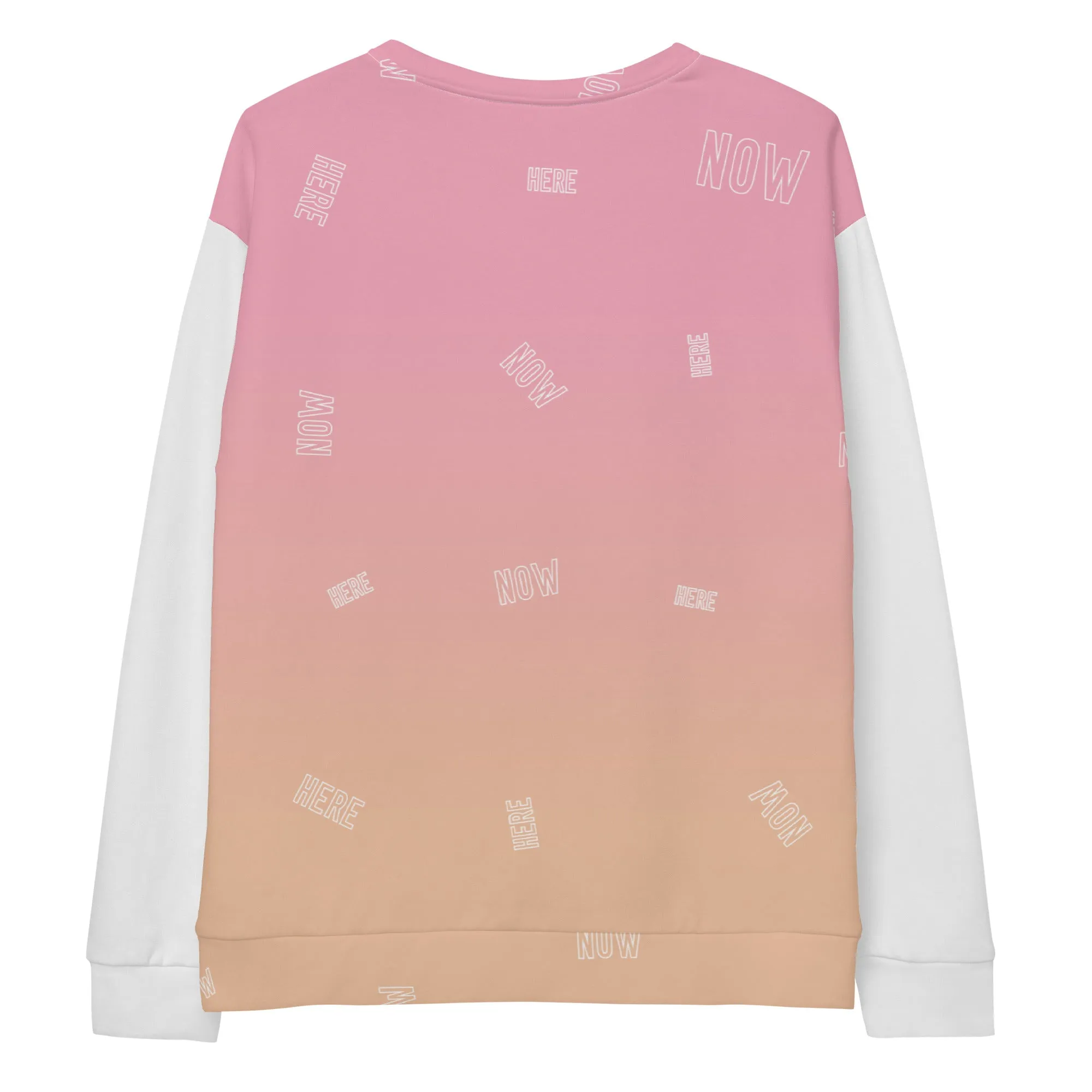 Felpa unisex rosa con maniche bianche