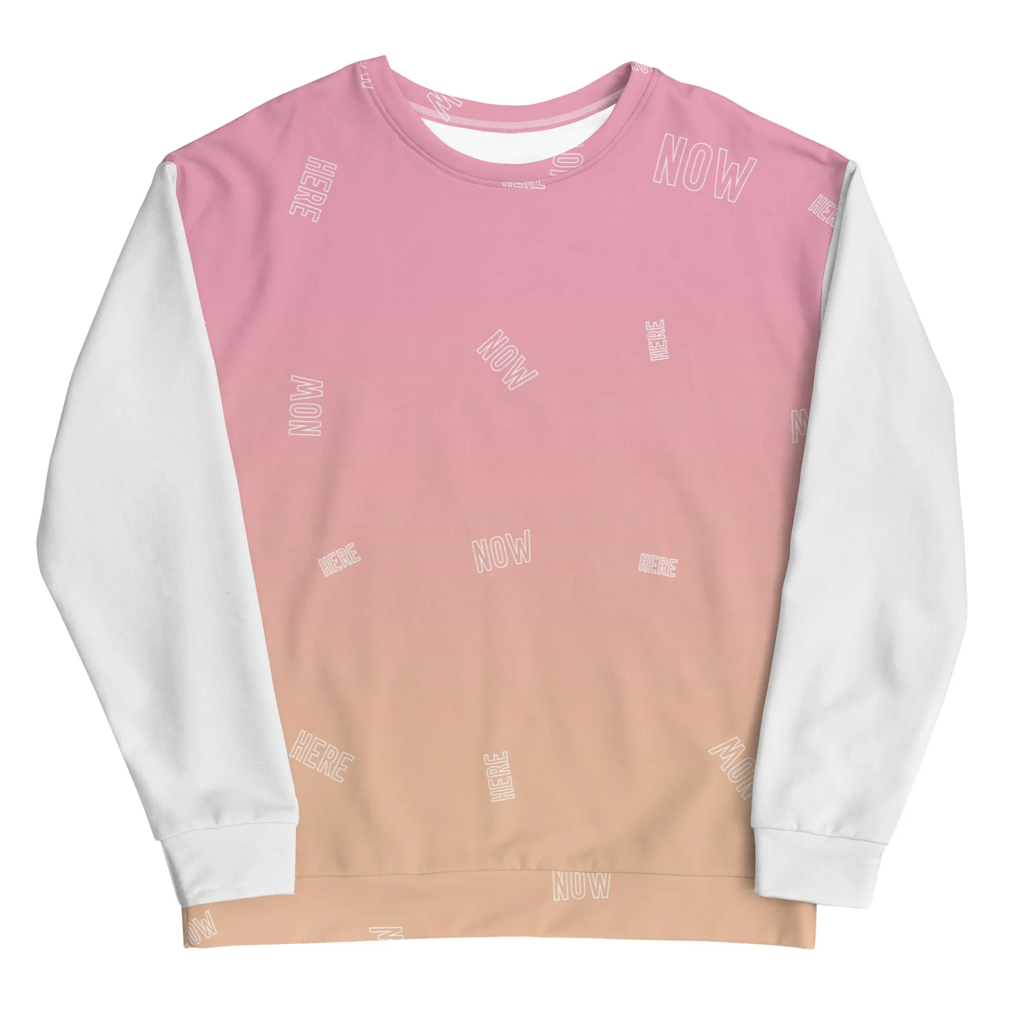 Felpa unisex rosa con maniche bianche