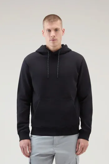 Felpa US Trails in puro cotone con cappuccio                                                                                Blac
