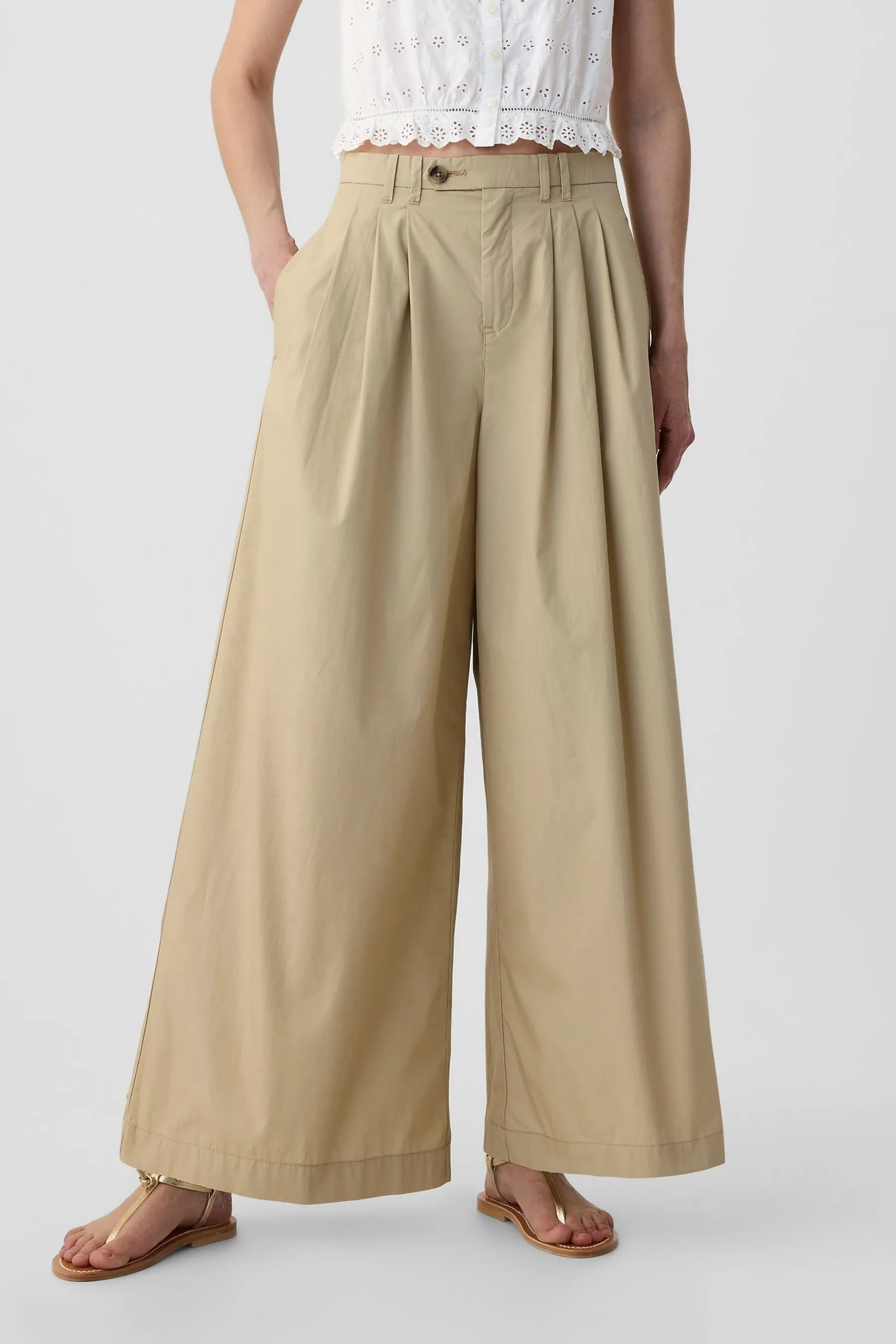 Gap DÔEN - Pantaloni chino ampi a vita alta