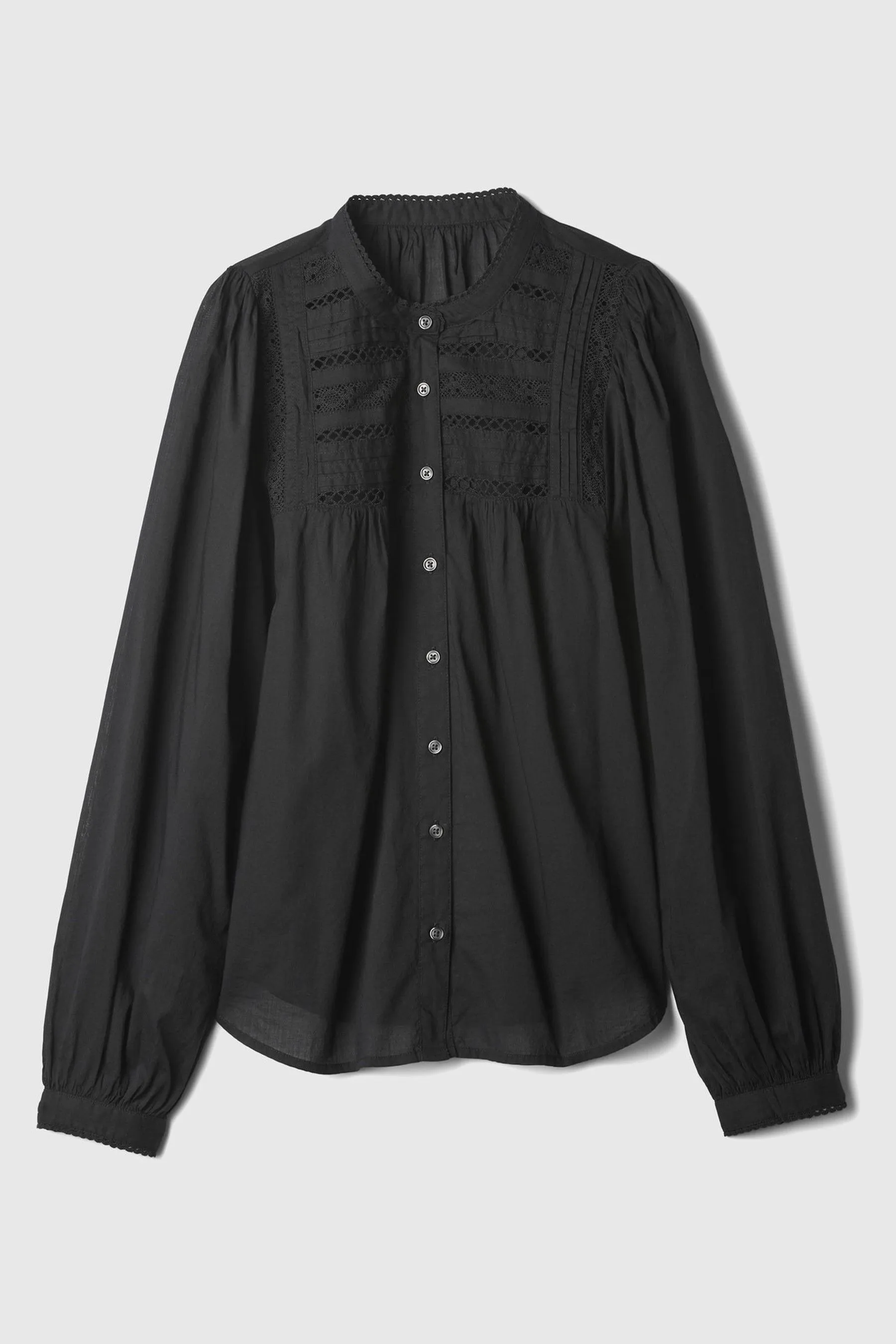 Gap Lace-Trim Long Sleeve Blouse    